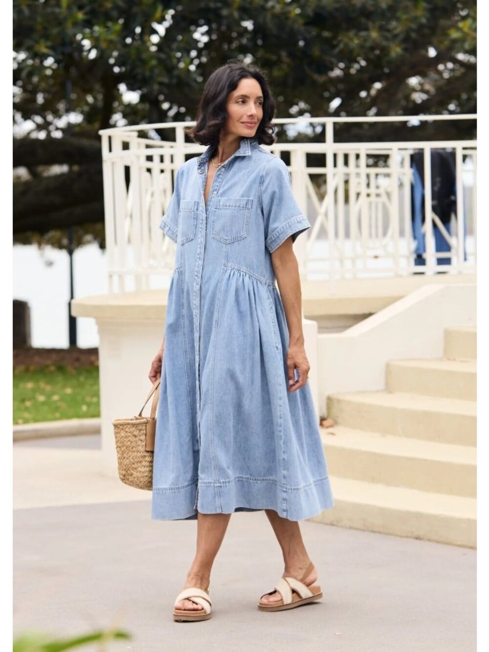 MAYE MONTANA DENIM SHIRTDRESS - LIGHT BLUE PS